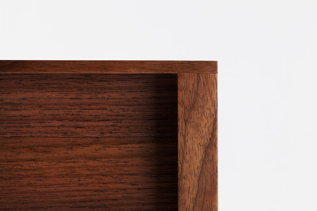 Japanese Walnut Wood Tray, Detail