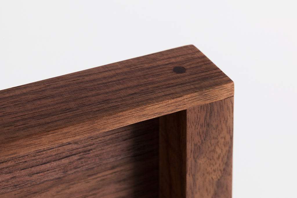 Japanese Walnut Wood Tray, Detail